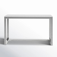 Console Moderne Convertible avec Miroir, Plateau en Fer Noir, Structure en Fer, Meuble Minimaliste pour Entrée et Hôtel