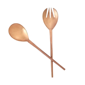 Servidores de Ensalada de Metal Color Oro Rosa de Alta Calidad, Tenedor y Cuchara para Ensalada de Alta Calidad para Banquetes de Boda y Presentaciones de Fiestas - Product Image 5