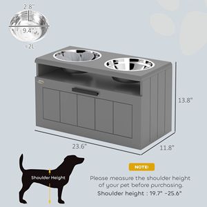 Supporto Rialzato per Ciotole per Cani con 2 Ciotole in Acciaio Inossidabile e Cassetto Portaoggetti, Tappetino Slow Feeder per Animali Domestici di Taglia Grande, Inclusi Gatti - Product Image 3