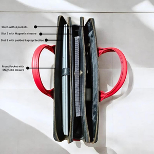 Sac pour ordinateur portable VELANO HIDES en cuir véritable de qualité supérieure |   Porte-documents d'affaires élégant et luxueux unisexe |   Léger, imperméable et durable - Product Image 5