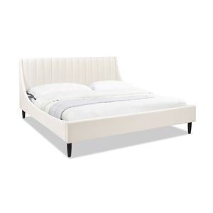Set Letto King Size Aspen Cloud White in Velluto Performance con Testiera Trapuntata Verticale Imbottita - Product Image 6