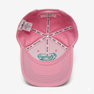 Casquette en toile rose de style streetwear de haute qualité, broderie cœur, coton lavé vintage, réglable, protection solaire, vente en gros - Product Image 4