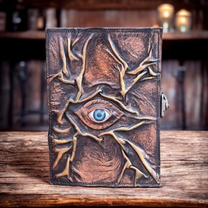 Diario de Cuero con Ojo Turco, Libro de Sombras Vintage, Libro de Hechizos Gótico, Cuaderno de Brujería Inspirado en Hocus Pocus - Product Image 4