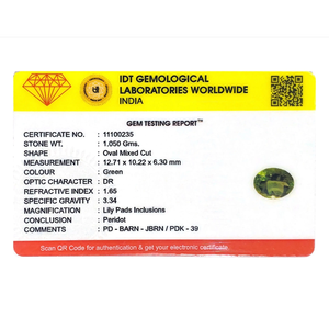Natural Peridot 5.25 Carat Oval Faceted Loose Gemstone for Fine Jewelry - Product Image 4