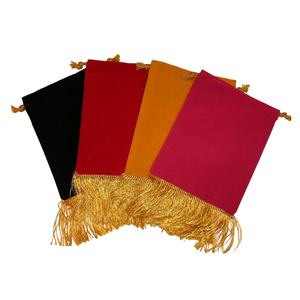 Sac à cordon imprimé personnalisé sac d'emballage de bijoux en velours promotionnel pochette cadeau en satin de luxe sac en velours - Product Image 1