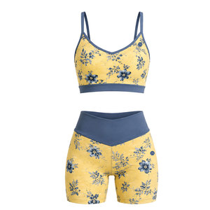 Ensemble de sport côtelé sans couture élégant pour femme – Tenue de fitness et d'entraînement extensible deux pièces - Product Image 4
