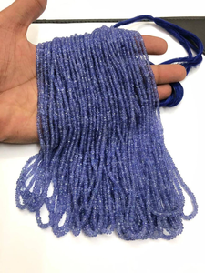 Cuentas Rondelle facetadas de tanzanita AAA, cuentas de piedras preciosas naturales de Color oscuro, cuentas al por mayor - Product Image 3