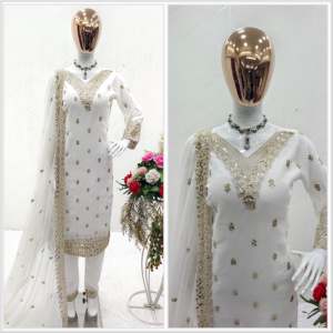 Top de soirée pour femmes de créateur-Ensemble Plazzo avec Dupatta Tenue de soirée élégante - Product Image 4