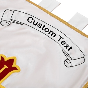 Drapeau de la Croix Rouge de Constantine, bannière personnalisée pour conclave maçonnique, drapeau de la Loge Blanche avec franges dorées - Product Image 3