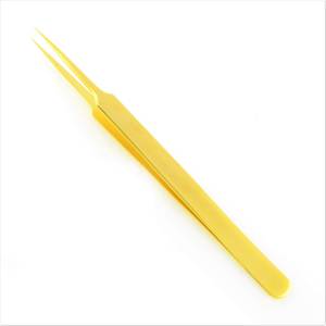 แหนบต่อขนตาเคลือบทอง ปลายเรียบละเอียด สำหรับต่อขนตา - Product Image 5