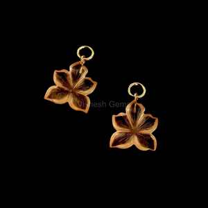 Colgante de Piedra Lunar Melocotón Tallada en Flor, de Plata de Ley 925 Bañada en Oro, Amuleto de Joyería, Colgante de Piedra Lunar Natural de 20mm - Product Image 3