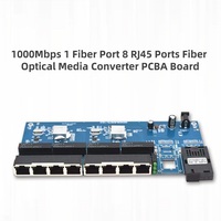 Placa PCBA con 2 Puertos de Fibra Gigabit y 8 Puertos RJ45, Conector SC, Modo Único Simplex, Switch de Fibra Óptica Ethernet 10/100/1000M