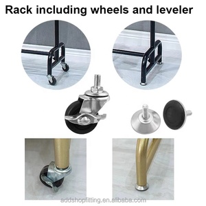 Modern Freestanding Garment Rack With Wheels Portable Metal <b>Clothes</b> Display Stand For Coats Vertical Single Rail Pre Assembled - Product Image 5