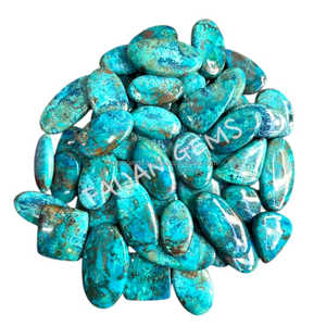 Piedras Sueltas de Shattuckita 100% Natural, Cabujón Hecho a Mano, Par de Rajasthan con Certificación de Terceros, Precio al por Mayor - Product Image 3