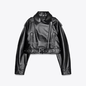 Chaqueta Universitaria de Mujer, Nueva Moda, Manga Larga de Cuero, Diseño de Flocado, Bordado, Bolsillo, Transpirable, Tejida, Venta al por Mayor - Product Image 1