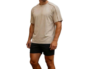 Camiseta Blanca Extra Grande de Manga Corta para Hombre con Ribete en Contraste, Cuello Redondo Informal, Top de Algodón Jersey - Product Image 4