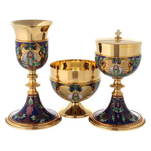 Cáliz, Ciborio y Patena Hechos a Mano de Latón Dorado, Estilo Moderno, de Alta Calidad, Artículos Religiosos, Regalo Creativo - Product Image 3