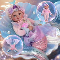 Poupée Reborn Fille Sirène Hivernale Babeside 17 Pouces, Corps en Vinyle et Tissu Réaliste, Mini Jouet Doux