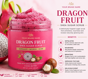 OEM Bulk Dragon Fruit Shea Sugar <b>Body</b> <b>Scrub</b> with Natural Exfoliating Sugar Crystals & Moisturizing Shea Butter for Wholesale - Product Image 3