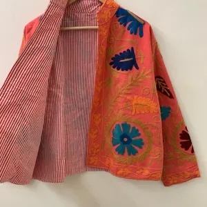 Latest Design Handmade Suzani Jacket Velvet Embroidery Women Short Boho Gypsy <b>Coat</b> Autumn Outerwear Factory Supply Wholesale - Product Image 4