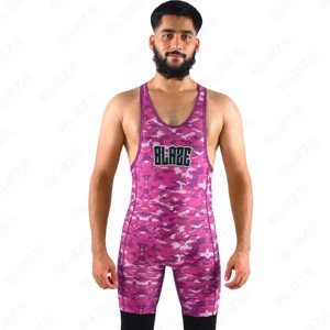 Maillot de lutte extensible pour hommes professionnels Body rayé sublimé personnalisé MMA Martial Semblable Japan Wrestling Singlets - Product Image 1