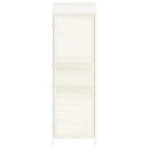 Caseta de Jardín Mediana de Madera de Abeto Sólido Blanca, Diseño Rectangular con Elegante Solución de Almacenamiento - Product Image 4