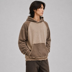 เสื้อฮู้ดดี้ผู้ชายสไตล์ดิสเทรส ผ้าเนื้อนุ่ม ดีไซน์ทันสมัย สวมใส่สบาย ตะเข็บทนทาน และมีเสน่ห์แบบสตรีทแวร์สมัยใหม่ - Product Image 2