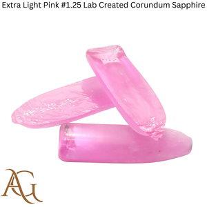 Rosa Extra Claro # 1.25 Zafiro de corindón cultivado en laboratorio, sintético, de fusión por llama, gema simulada para corte lapidario - Product Image 1