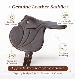 Silla de montar de carreras de cuero ligera y duradera para entrenamiento y uso en pista, tipo Half Tree, estilo inglés. - Product Image 3