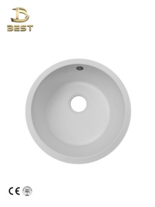 Évier de cuisine moderne à cuve unique noir, fabriqué au Vietnam, design contemporain, surface brossée, garantie 5 ans, en granit composite, avec drain et robinet - Product Image 2