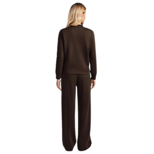 Ensemble de survêtement premium pour femme, couleur unie, col rond, coupe ample, sweat-shirt et pantalon de jogging - Product Image 2