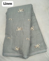 Tissu brodé en lin de qualité supérieure, artisanal, ethnique, pour femmes, conçu par des designers, pour fêtes et mariages, vente en gros, OEM, exportateur, fournisseur Inde