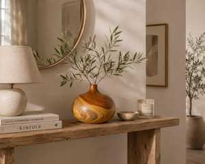 Jarrón de Madera de la Mejor Calidad con Acabado Natural Hecho a Mano para Flores Artificiales, Decoración Rústica del Hogar y Suministro al por Mayor para Exportación - Product Image 2