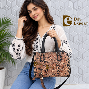 Bolso de Hombro de Cuero Tallado a Mano Estilo Bohemio Gitano, Hecho a Mano, Color Marrón, Elegante y Multiusos, Venta al por Mayor - Product Image 3