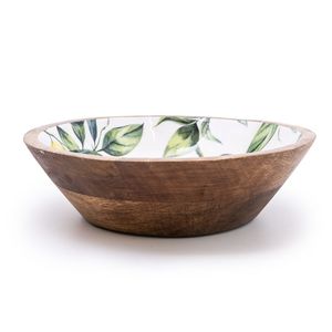 Bol en bois fait main avec motif de feuilles à l'intérieur, style nordique, pour servir des aliments, offrir en cadeau - Product Image 5