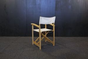Silla de Director de Madera de Teca con Tela para Exteriores, Plegable, Respaldo Recto, Brazos Rectos, Diseño Minimalista, Modelo CHA18 - Product Image 4