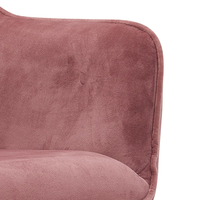 Chaise de salle à manger pivotante moderne en velours avec accoudoirs, chaise d'appoint rose rembourrée pour salon