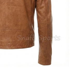 Vestes en cuir élégantes pour hommes, marron, style bomber, pour l'hiver, en simili cuir, prix de gros. - Product Image 5