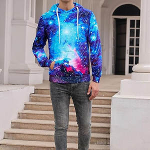 Sweat-shirt à capuche unisexe, design imprimé graphique, avec poches kangourou sur le devant, décontracté, confortable, manches longues - Product Image 4