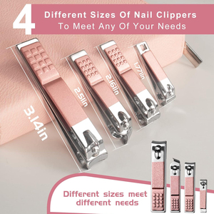 Juego de manicura y pedicura portátil multifuncional de acero inoxidable, fácil de usar, antideslizante y personalizado, con estuche. - Product Image 3