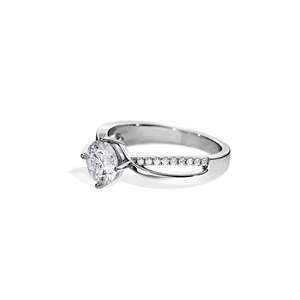 Round Brilliant Diamond Engagement Ring Prong Setting Women's floral Style - Product Image 3