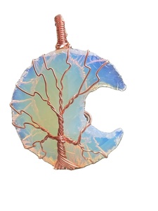 Collier de fiançailles et de mariage chrétien en argent sterling avec pierre de chakra, jade plat naturel à sept chakras - Product Image 4