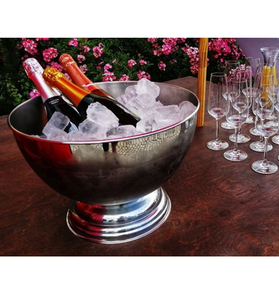 Wine <b>Cooler</b> Ice Bucket <b>Drinks</b> Bowl Hammered Polished Finish Stainless Steel Sustainable Classic Design 5L Capacity Personalized - Product Image 3