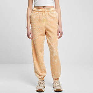 กางเกงวอร์มผู้หญิงผ้าฝ้าย 100% ทรงปกติ ล้างสีแบบแอซิดวอช รับทำโลโก้ตามสั่ง บริการ OEM เอวยางยืดสูง ทรงหลวม - Product Image 1