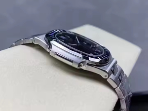 2026 Premium Quality Fuliy Iced Two Tone Luxury Stainless Steel Original Hip Hop Blue Dial ETA Quartz 20mm Glass Men Watch - Product Image 6