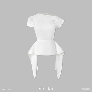 Chemisier asymétrique féminin SKINNY pour femme LUMI Vietnam VIVI KA, décontracté, court, en polyester - Product Image 2