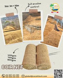 Filet en fibre de coco par Cc-Premium, biodégradable, résistant aux produits chimiques et antibactérien, pour le contrôle de l'érosion et la protection des pentes - Product Image 4