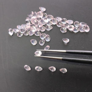 Cuarzo Rosa Natural, Corte Pera de 4x3MM, Gema Suelta de la Mejor Calidad para la Fabricación de Joyas - Product Image 1