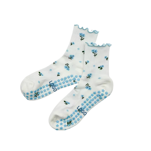 OEM Custom Autumn Pilates <b>Socks</b> Ruffled Cuff Crew <b>Socks</b> Non Slip Dot <b>Grip</b> Soft Comfortable Indoor Fitness Yoga Bottom Trendy - Product Image 3