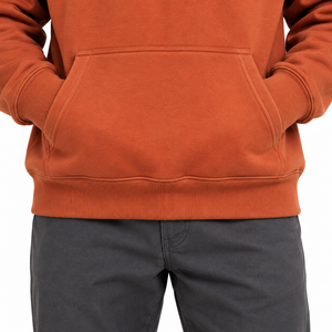 Sudadera con Capucha para Hombre, Naranja, 100% Algodón, Felpa, Ecológica, Transpirable, de Secado Rápido, Diseño Casual con Bolsillos, Ropa de Invierno, Bordada - Product Image 5